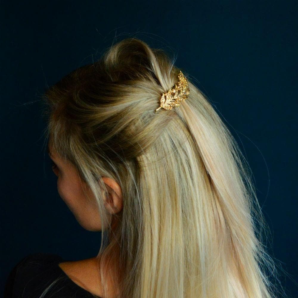 Crystal Leaf Hair Clip - Image 4